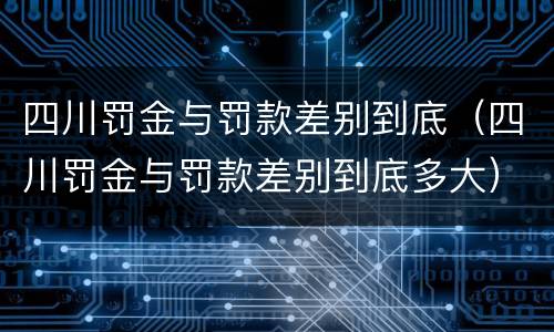 四川罚金与罚款差别到底（四川罚金与罚款差别到底多大）