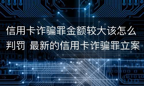 信用卡诈骗罪金额较大该怎么判罚 最新的信用卡诈骗罪立案量刑标准
