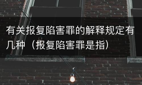 有关报复陷害罪的解释规定有几种（报复陷害罪是指）