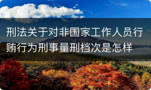 刑法关于对非国家工作人员行贿行为刑事量刑档次是怎样
