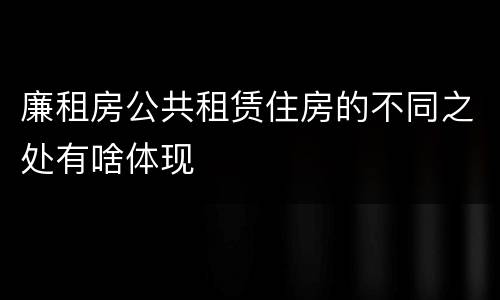 廉租房公共租赁住房的不同之处有啥体现
