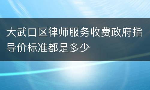 大武口区律师服务收费政府指导价标准都是多少
