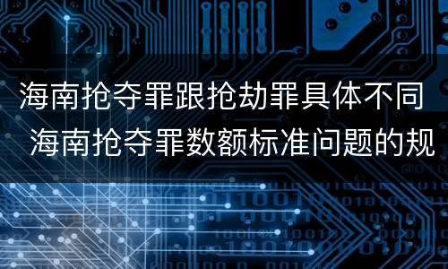 海南抢夺罪跟抢劫罪具体不同 海南抢夺罪数额标准问题的规定
