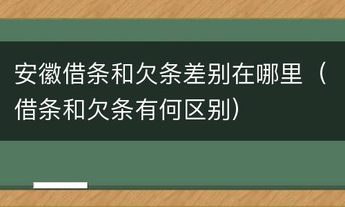 安徽借条和欠条差别在哪里（借条和欠条有何区别）