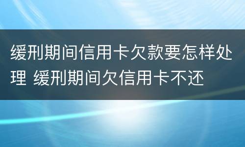 缓刑期间信用卡欠款要怎样处理 缓刑期间欠信用卡不还