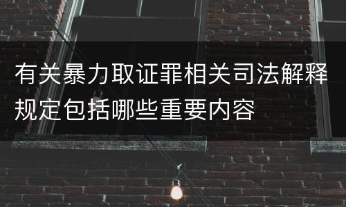 有关暴力取证罪相关司法解释规定包括哪些重要内容