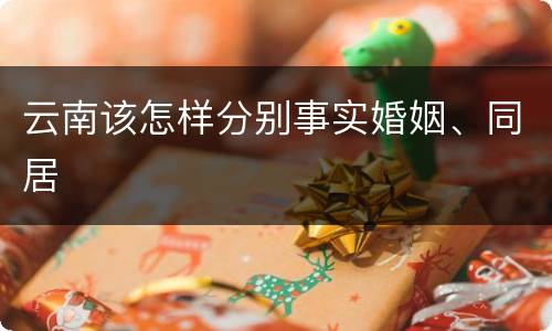 云南该怎样分别事实婚姻、同居