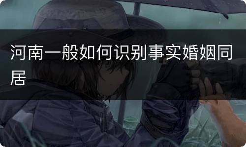 河南一般如何识别事实婚姻同居