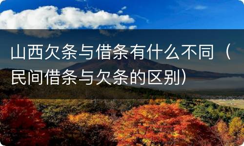 山西欠条与借条有什么不同（民间借条与欠条的区别）