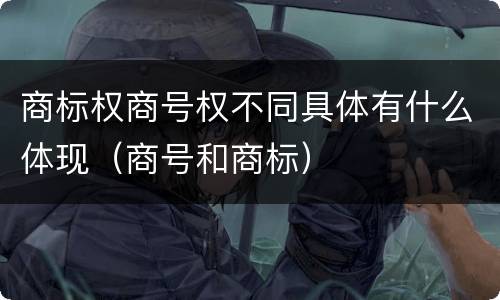 商标权商号权不同具体有什么体现（商号和商标）