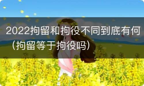 2022拘留和拘役不同到底有何（拘留等于拘役吗）