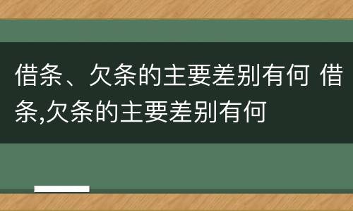 借条、欠条的主要差别有何 借条,欠条的主要差别有何