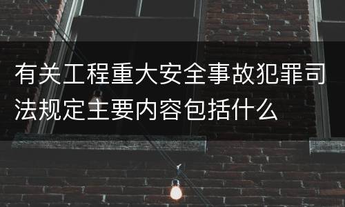 有关工程重大安全事故犯罪司法规定主要内容包括什么