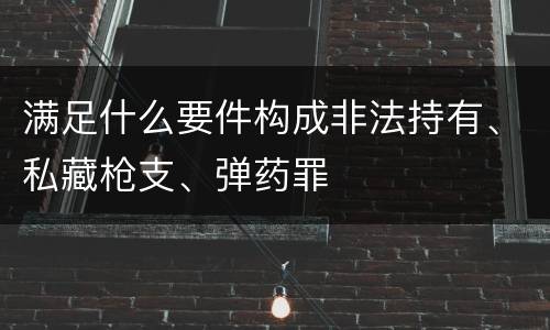 满足什么要件构成非法持有、私藏枪支、弹药罪