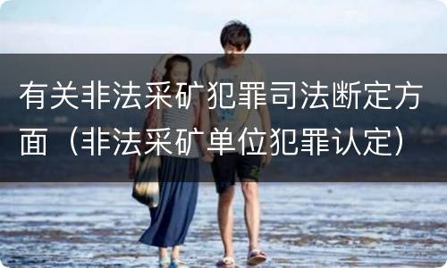 有关非法采矿犯罪司法断定方面（非法采矿单位犯罪认定）
