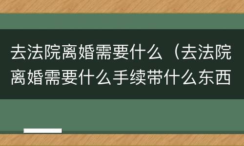 去法院离婚需要什么（去法院离婚需要什么手续带什么东西）