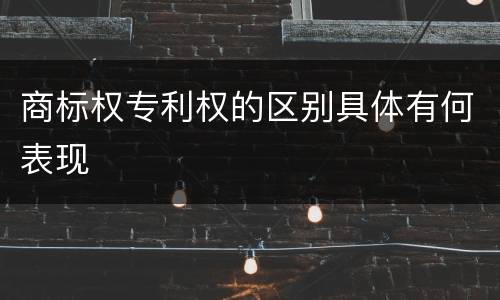 商标权专利权的区别具体有何表现