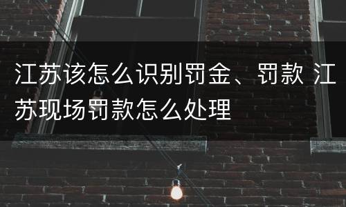 江苏该怎么识别罚金、罚款 江苏现场罚款怎么处理