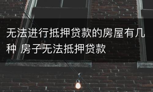 无法进行抵押贷款的房屋有几种 房子无法抵押贷款
