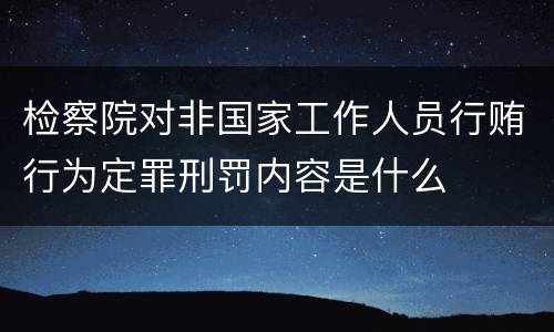 检察院对非国家工作人员行贿行为定罪刑罚内容是什么