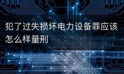 犯了过失损坏电力设备罪应该怎么样量刑