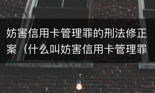 妨害信用卡管理罪的刑法修正案（什么叫妨害信用卡管理罪）