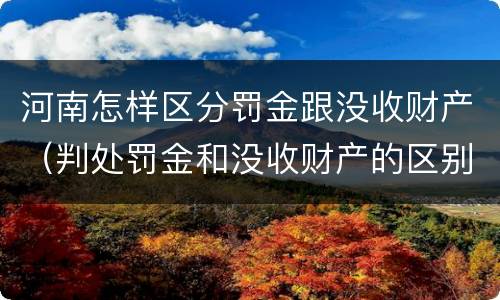 河南怎样区分罚金跟没收财产（判处罚金和没收财产的区别）