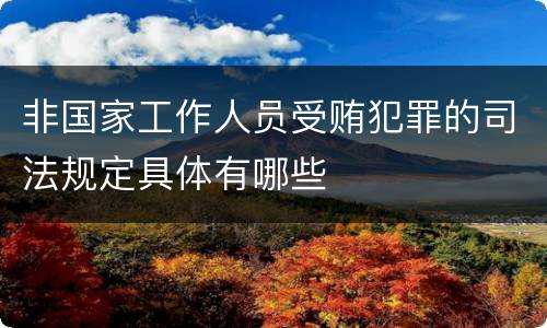 非国家工作人员受贿犯罪的司法规定具体有哪些