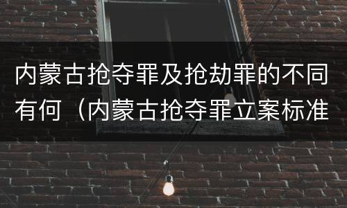 内蒙古抢夺罪及抢劫罪的不同有何（内蒙古抢夺罪立案标准）
