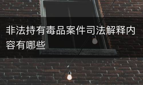 非法持有毒品案件司法解释内容有哪些