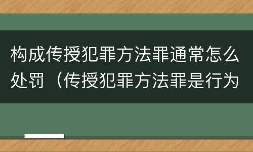 构成传授犯罪方法罪通常怎么处罚（传授犯罪方法罪是行为犯吗）