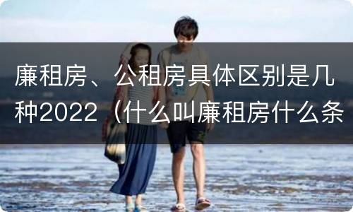 廉租房、公租房具体区别是几种2022（什么叫廉租房什么条件什么叫公租房）