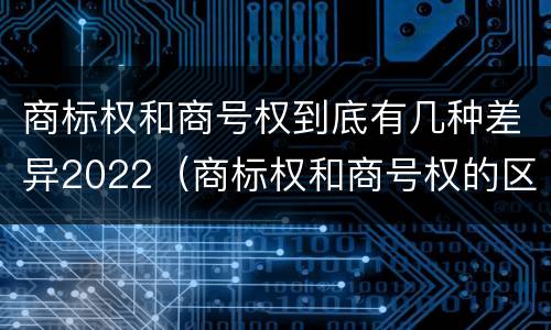 商标权和商号权到底有几种差异2022（商标权和商号权的区别）