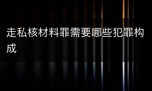 走私核材料罪需要哪些犯罪构成