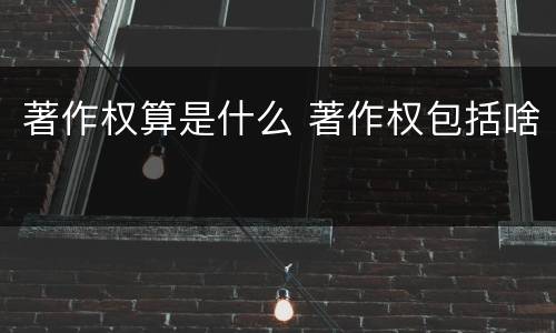 著作权算是什么 著作权包括啥
