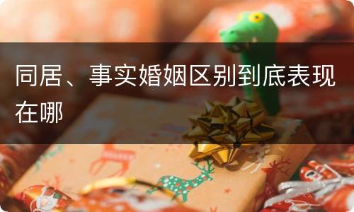 同居、事实婚姻区别到底表现在哪