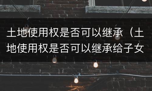 土地使用权是否可以继承（土地使用权是否可以继承给子女）