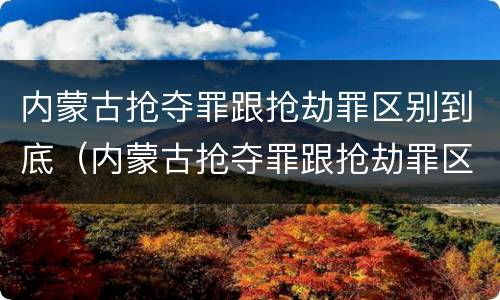 内蒙古抢夺罪跟抢劫罪区别到底（内蒙古抢夺罪跟抢劫罪区别到底多大）
