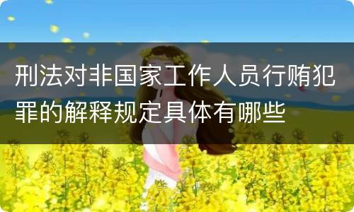 刑法对非国家工作人员行贿犯罪的解释规定具体有哪些