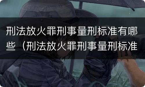 刑法放火罪刑事量刑标准有哪些（刑法放火罪刑事量刑标准有哪些条款）