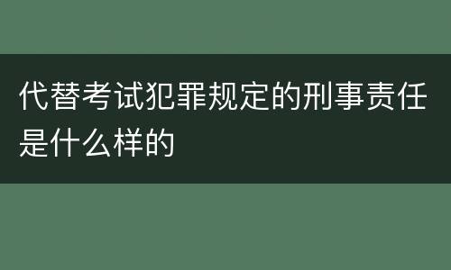 代替考试犯罪规定的刑事责任是什么样的