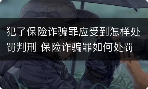 犯了保险诈骗罪应受到怎样处罚判刑 保险诈骗罪如何处罚
