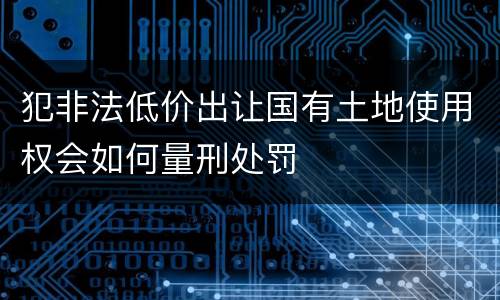 犯非法低价出让国有土地使用权会如何量刑处罚