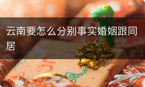 云南要怎么分别事实婚姻跟同居