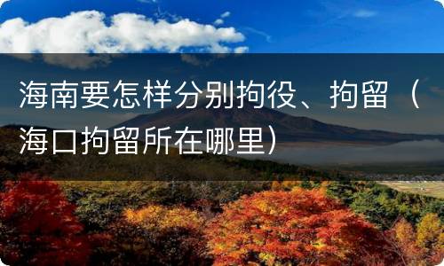海南要怎样分别拘役、拘留（海口拘留所在哪里）