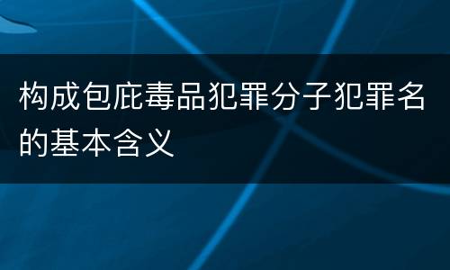 构成包庇毒品犯罪分子犯罪名的基本含义