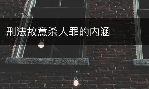 刑法故意杀人罪的内涵