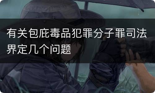 有关包庇毒品犯罪分子罪司法界定几个问题