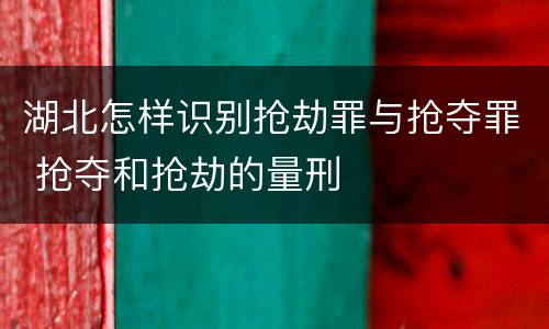湖北怎样识别抢劫罪与抢夺罪 抢夺和抢劫的量刑