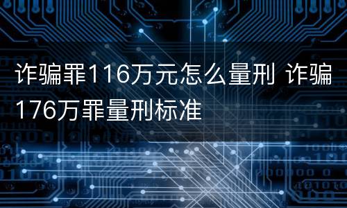 诈骗罪116万元怎么量刑 诈骗176万罪量刑标准